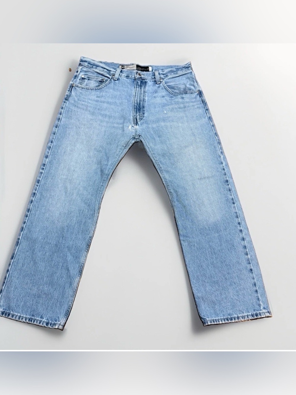 Levi's Silver Tab Men's W36 L30 Light Wash Loose Fit Straight Jeans Distressed